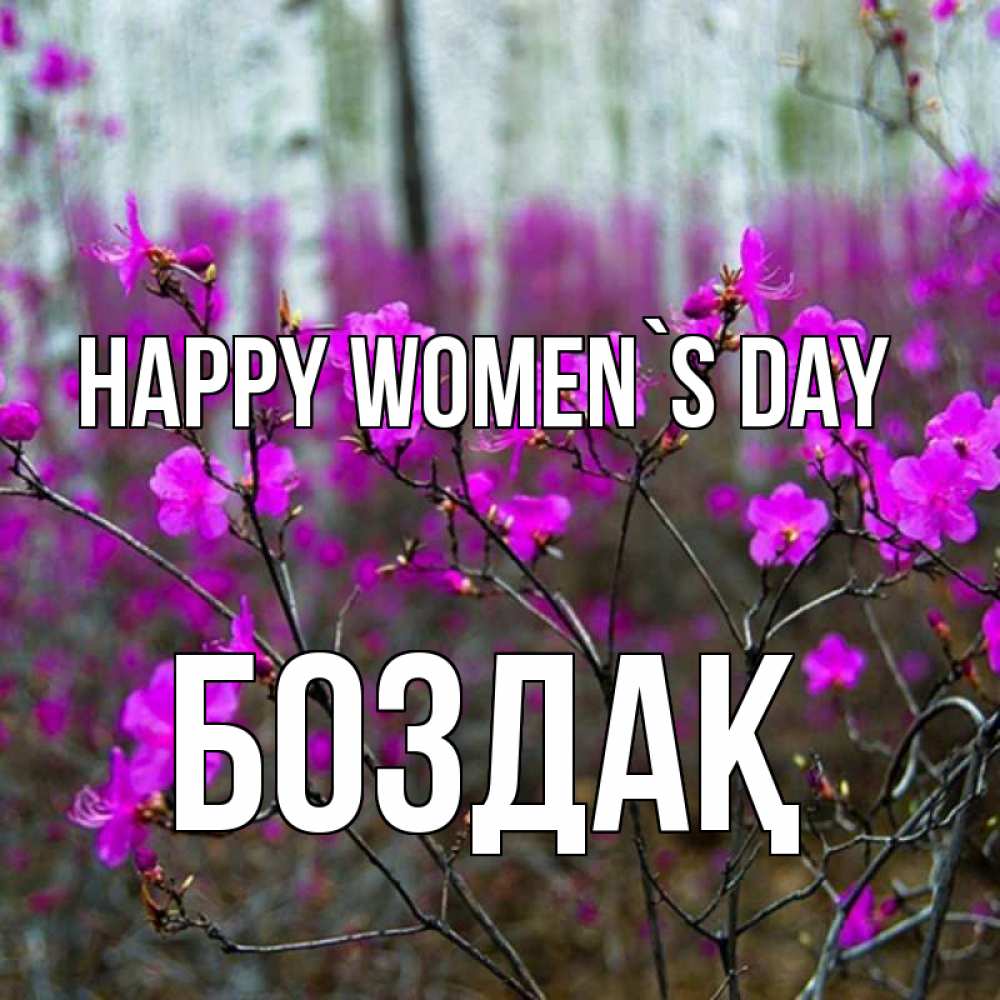 Greetings card с именем, Боздақ happy women`s day дикие цветы Greetings with text for free download 
